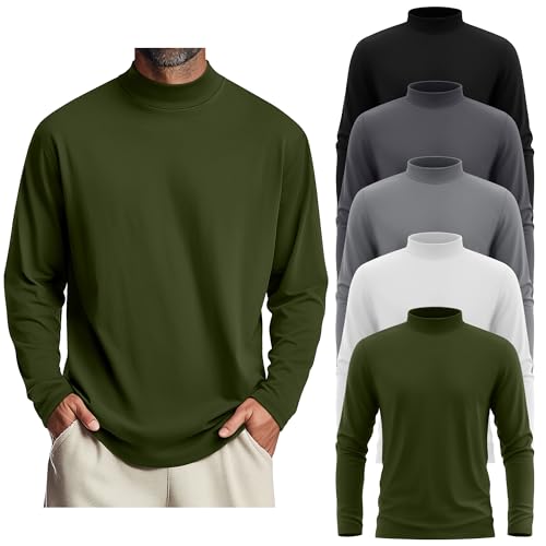 MARK&LONA Long-Sleeved High-Neck サイズM Amazon.com: Evervibe 5 Pack Mens Big and Tall Mock Turtleneck Long